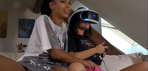  Hot roommates play VR games before playing with each other